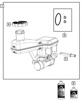 Master brake cylinder with reservoir Chrysler Pacifica 17- with cover