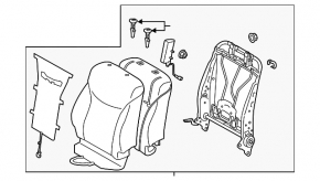 Passenger seat for Toyota Prius 30 12-15 without airbag, mechanical, gray velour, dry-cleanable
