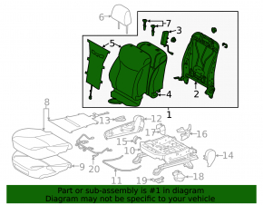 Passenger seat for Toyota Prius 30 12-15 without airbag, mechanical, gray velour, dry-cleanable
