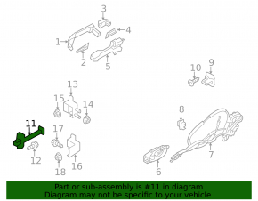 Rear left door limiter Nissan Leaf 11-12