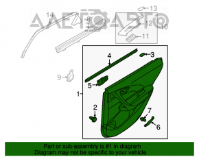 Rear right door panel for Hyundai Azera 12-17