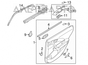 Rear right door panel for Hyundai Azera 12-17