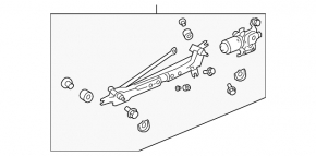 Windscreen wiper trapezoid with motor front Subaru Outback 10-14