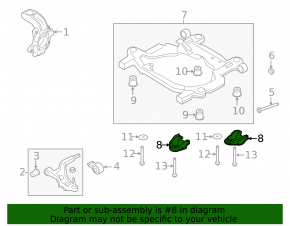 Front right subframe burdock Ford Flex 09-19