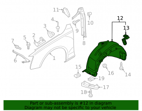 Front left mudguard Audi Q5 8R 13-17 2.0T, 3.0 TDI, hybrid
