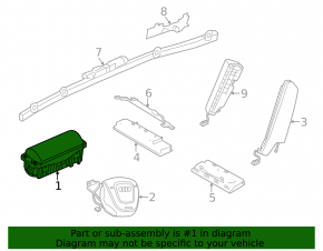 Airbag passenger in the dashboard Audi A3 8V 15-20 4d, convertible