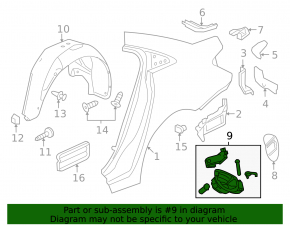Chevrolet Cruze 11-16 Fuel Filler Door Housing