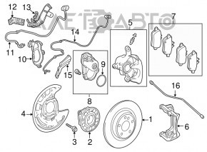 ABS sensor bracket rear right Mercedes GLA 14-20 lower