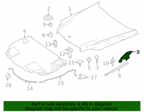 Bonnet hinge left Mercedes GLC 16-22