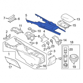Ford Mustang mk6 17-23 center console trim, black, scratches