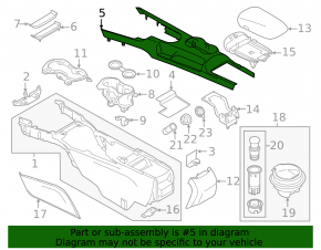 Ford Mustang mk6 17-23 center console trim, black, scratches