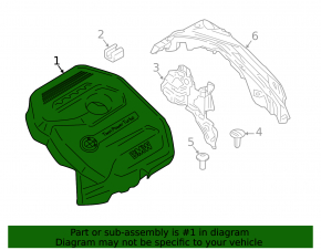 BMW F30 17-18 2.0T B46 Engine Cover