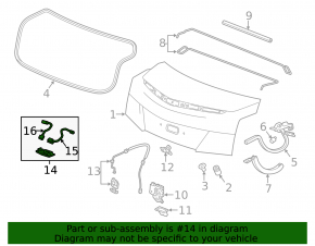 Cadillac ATS 13-19 Trunk Opening Button for Camera