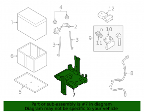 Battery bracket Nissan Rogue 14-18 light type 2