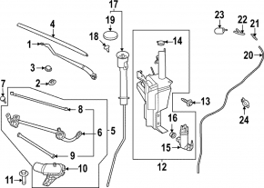 Left windshield wiper arm for Nissan Ariya 23-25