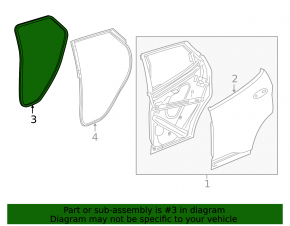 The rear left door seal of the Chevrolet Bolt EV 17-23 has come unglued