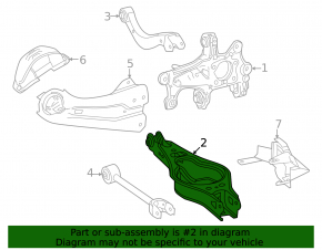 Lower control arm for rear left spring, Lexus RZ 23-26 AWD