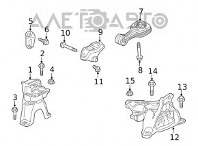 Lower engine mount for Honda Civic X FC 16-21 2.0, 1.5T automatic transmission