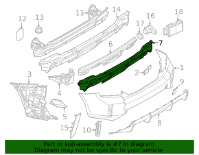 Rear bumper center mount for BMW 2 G42 2022-2025