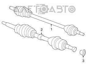 Drive axle shaft front right Chrysler 200 11-14 2.4 6-speed