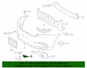 Front bumper tow hook plug left Toyota Highlander 11-13