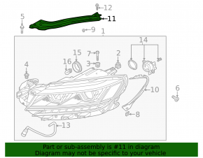 TV bar eyelash left VW Passat 20-22