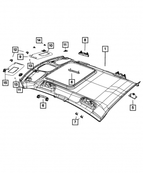 Dodge Charger 15-20 black headliner without sunroof