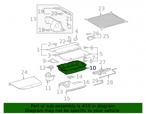 Toyota Prius 2009 trunk tray