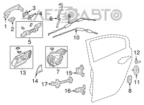 Acura ILX 13-18 Rear Left Outer Handle Cap
