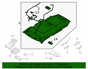 Mitsubishi Outlander 22-25 headliner without panoramic windows, gray