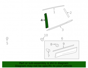 Door trim side rear left Toyota Rav4 13-18
