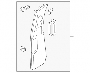 Center pillar trim belt left VW Touareg 11-14 beige with brown