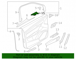 Door trim molding, front left, Audi Q5 80A 21-24, wood with chrome