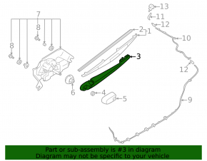 Rear wiper arm Subaru XV Crosstrek 18-23