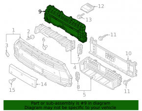 Bracket for radiator deflector blinds Kia Niro 23- HEV, PHEV upper