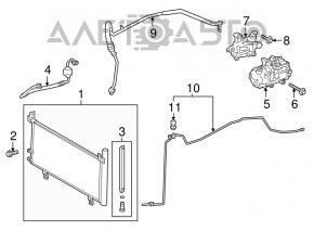 Air conditioning hose compressor-heater first Toyota Camry v55 15-17 2.5 usa