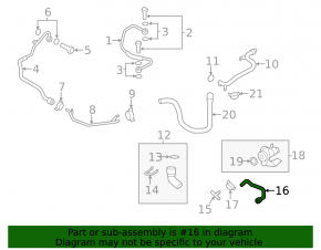 Cooling system hose Audi A4 B8 09-16 2.0T