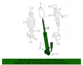 Shock absorber rear left Audi Q5 8R 13-17