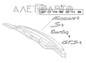 Emblem inscription "Porsche" trunk door Porsche Macan 15-