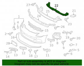 Lower front bumper reinforcement for Porsche Panamera 17-23 Sport