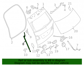 Left tailgate shock absorber Mercedes W166 ML/GLE 12-19