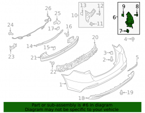 Rear bumper mount right inner Ford Fusion mk5 19-20