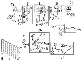 Cooling pipe lower Mazda6 09-13 2.5