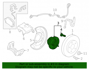 Front hub left Chevrolet Cruze 16-