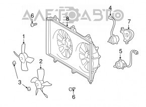 Diffuser radiator shroud assembly Toyota Solara 2.4 04-08 FPS