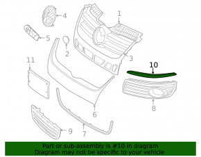 Front bumper grille molding right VW Jetta 05-10 chrome