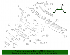 Front Bumper Bracket Central Nissan Rogue 17- Type 2