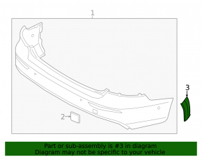 Volvo V60 20-25 rear right fender arch trim on the bumper