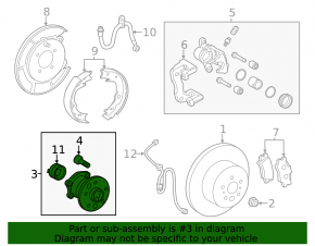 Rear left hub Toyota Avalon 13-18 chip broken
