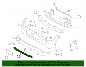 BMW X1 E84 13-15 Front Bumper Lip Cover Without m Sport, Base